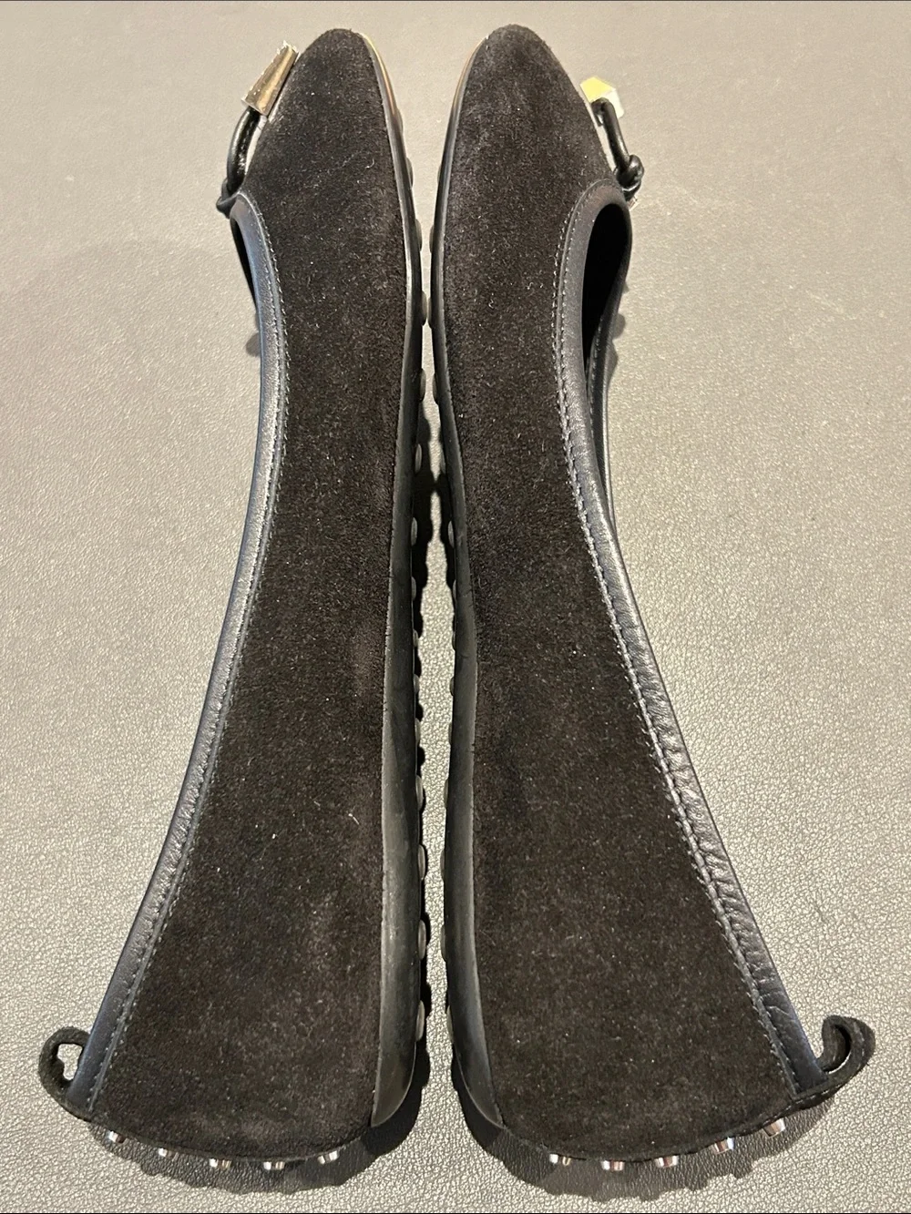 Tod's Black Suede Bow Ballet Flats